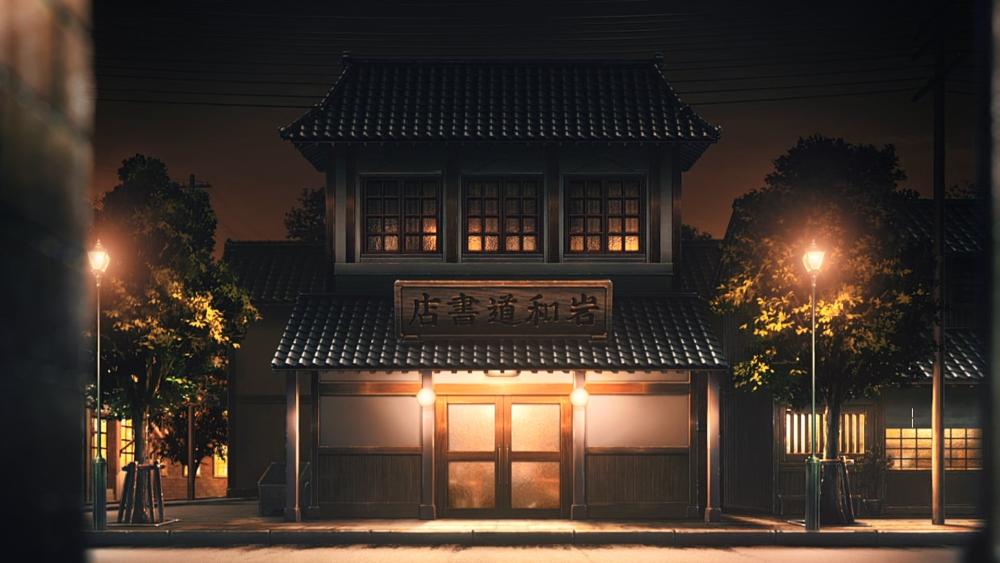 Quiet Lanterns on a Japanese Night Street wallpaper