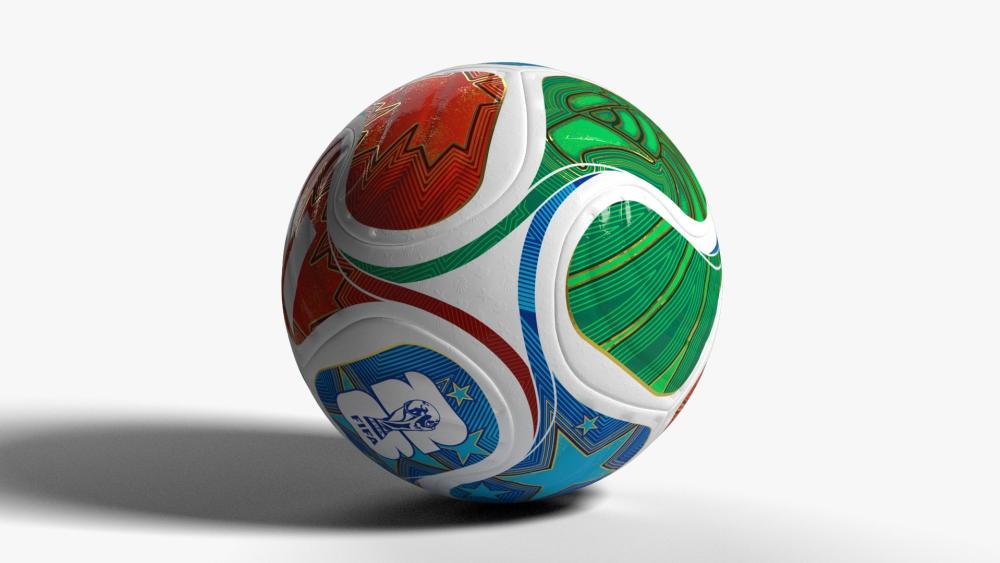 Colorful Soccer Ball on White Ground wallpaper