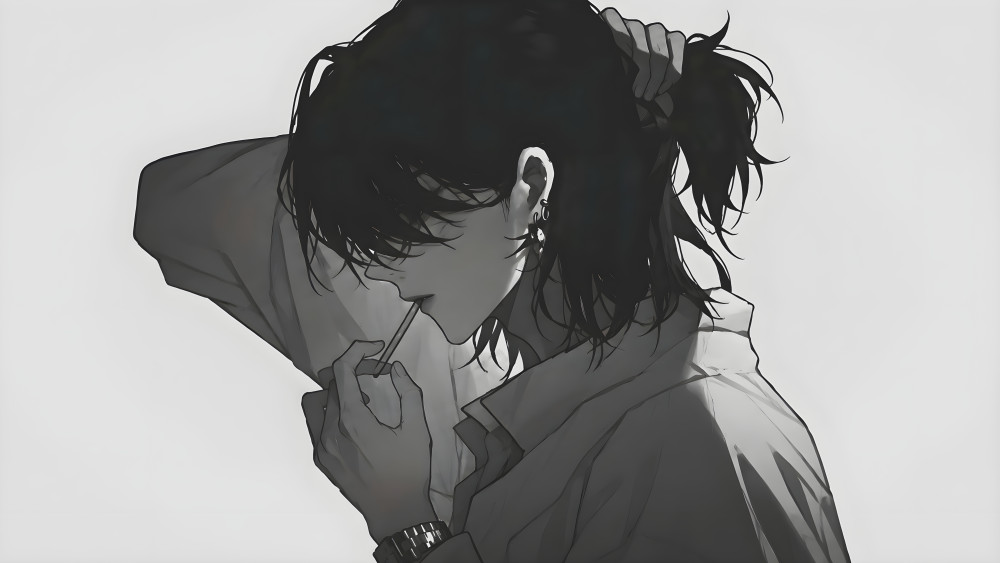 Silent Smoke in Monochrome Grace wallpaper