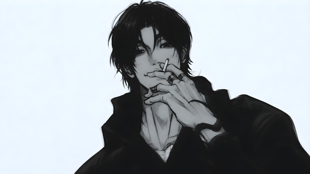 Brooding Noir Anime Rebel wallpaper