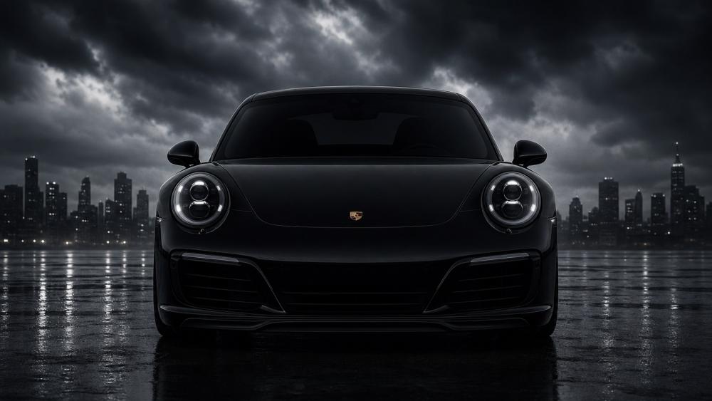 Midnight Porsche Skyline wallpaper