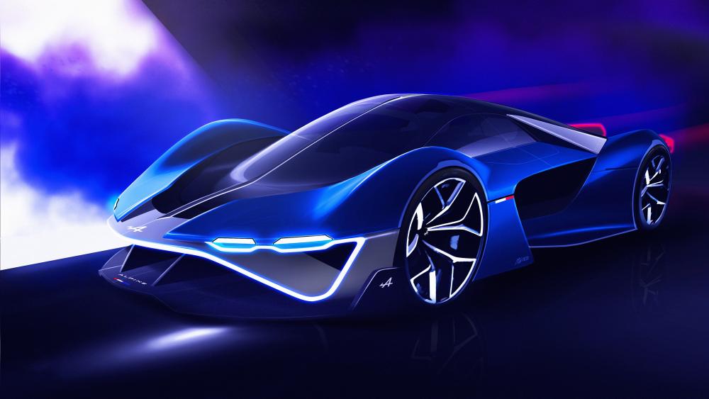 Futuristic Alpine Hypercar Glow wallpaper
