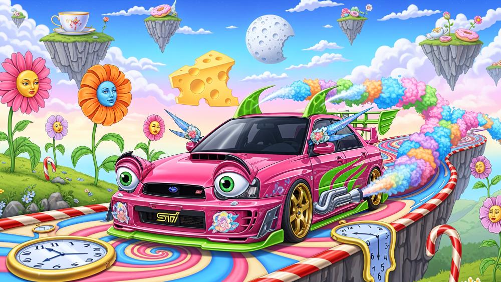 Candy Dreams Subaru in Whimsical Fantasy World wallpaper