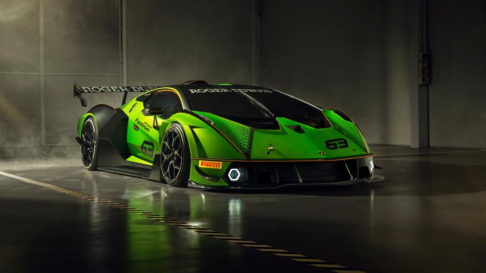 Lamborghini Essenza SCV12 Neon Green Beast wallpaper