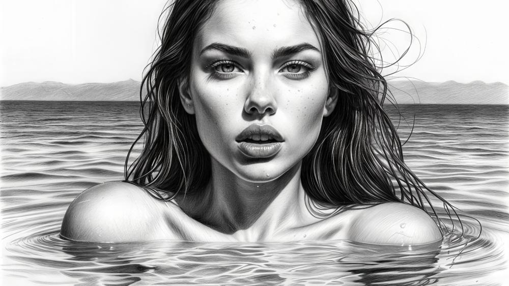 Monochrome Serenity in Water wallpaper