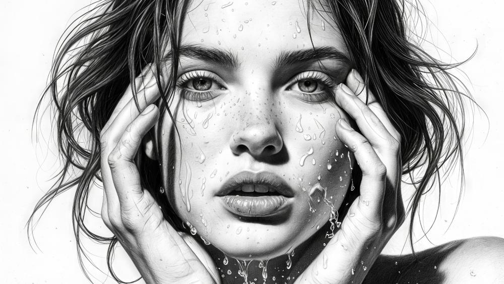 Monochrome Dewlit Portrait wallpaper