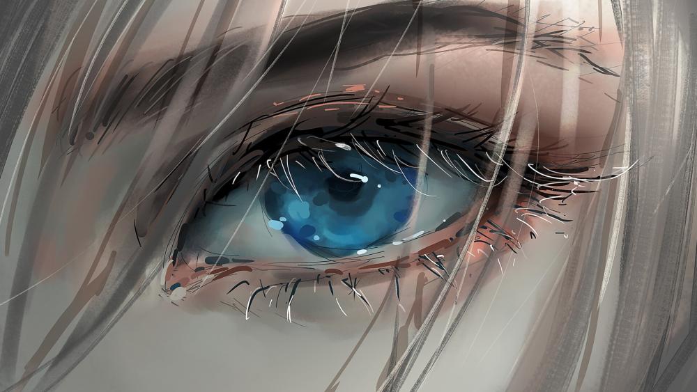 Melancholy Blue Gaze wallpaper