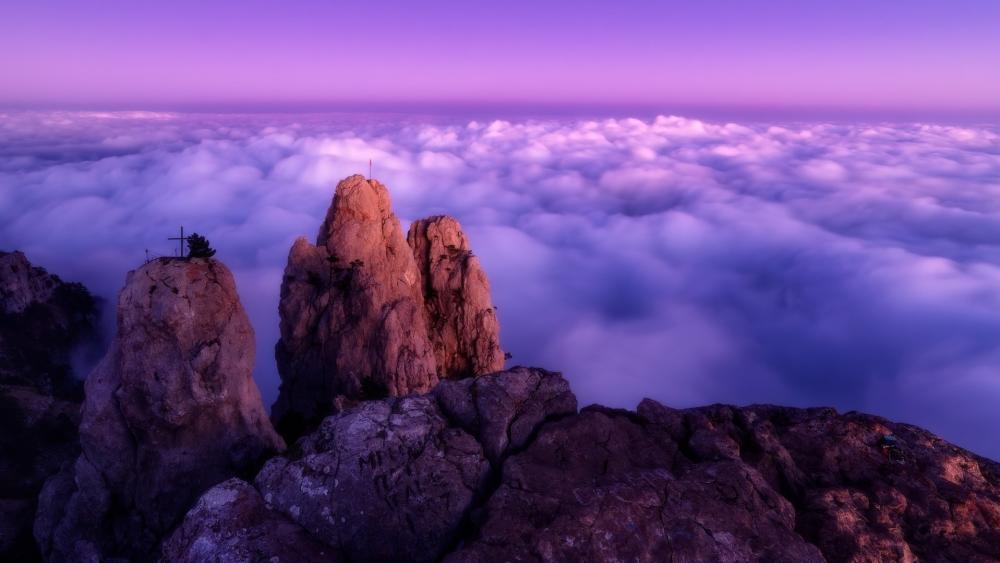 Purple Clouds Above Ai Petri Peak wallpaper
