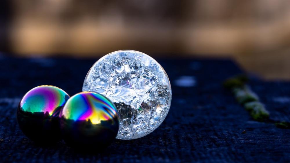 Iridescent Crystal Spheres wallpaper