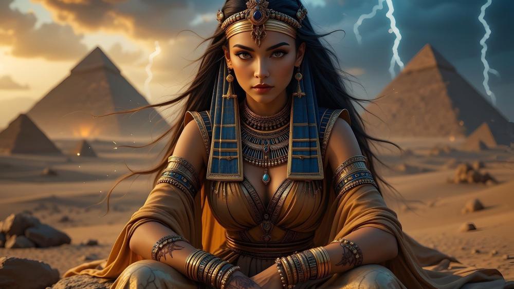 Desert Queen of the Pyramids wallpaper