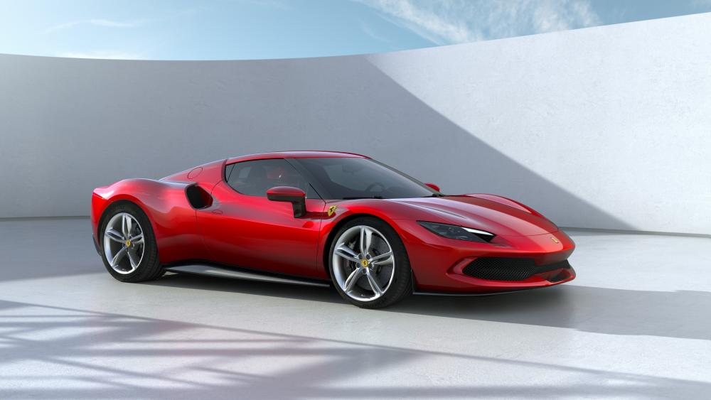 Ferrari 296 GTB Red Supercar wallpaper