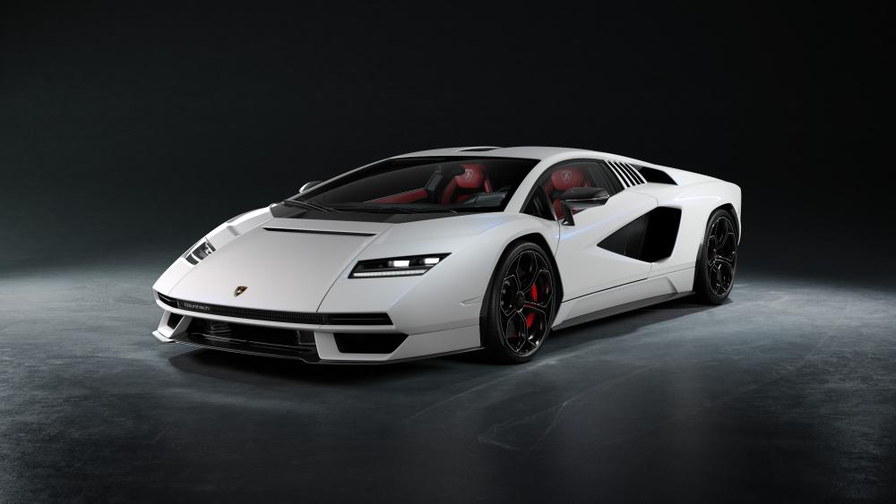 Lamborghini Countach on Dark Stage wallpaper