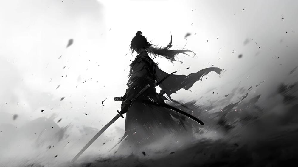 Silent Ronin in the Storm wallpaper