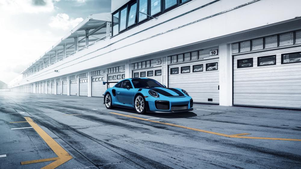 Blue Porsche 911 GT2 RS at the Track wallpaper