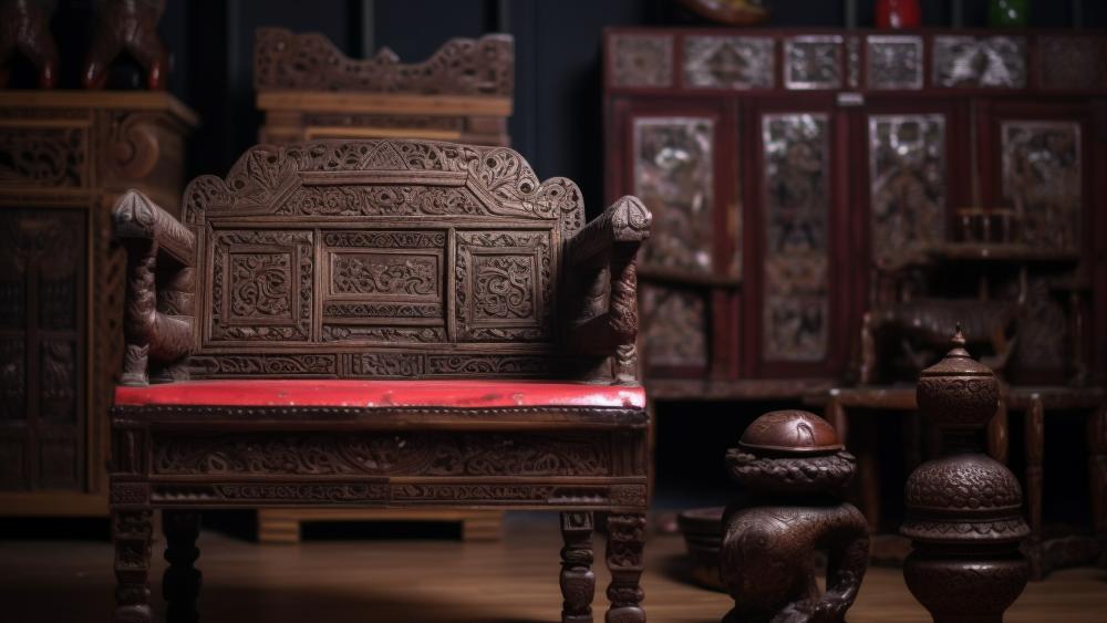 Ornate Vintage Living Room Charm wallpaper