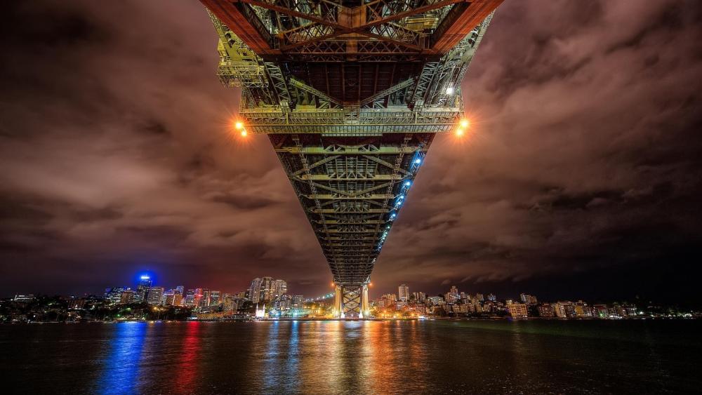 Sydney Harbour Bridge Glow at Night wallpaper