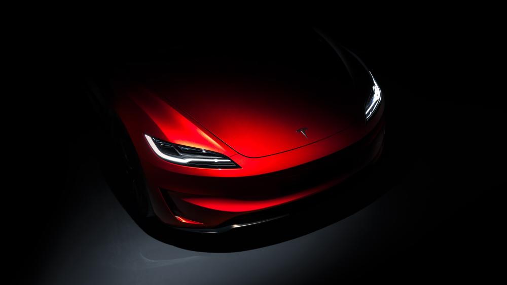 Midnight Red Tesla Glow wallpaper