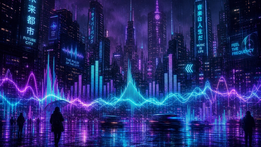 Neon Pulse City Skyline wallpaper