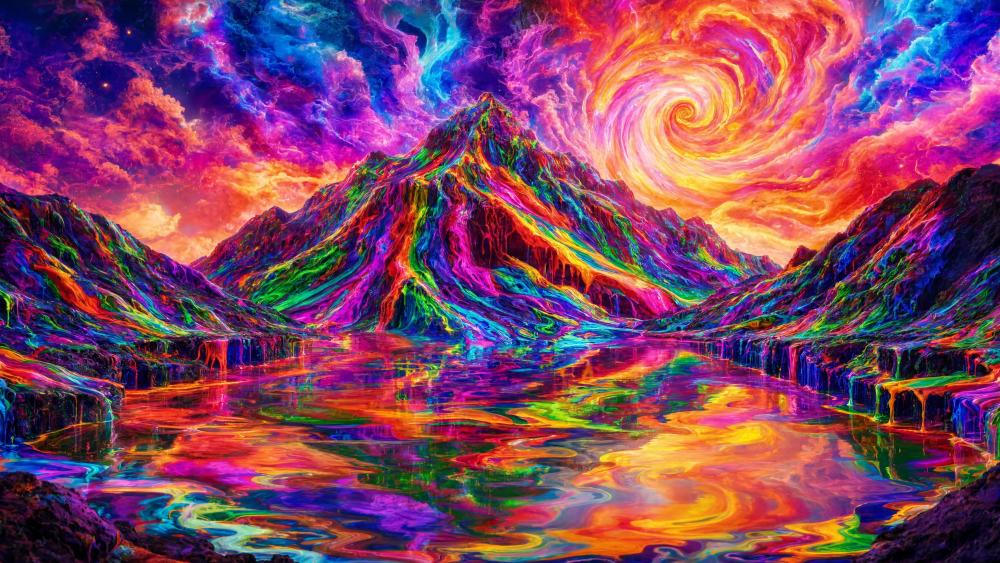 Melting Rainbow Mountains wallpaper