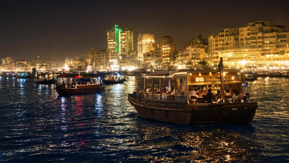 Harbor At Night wallpaper