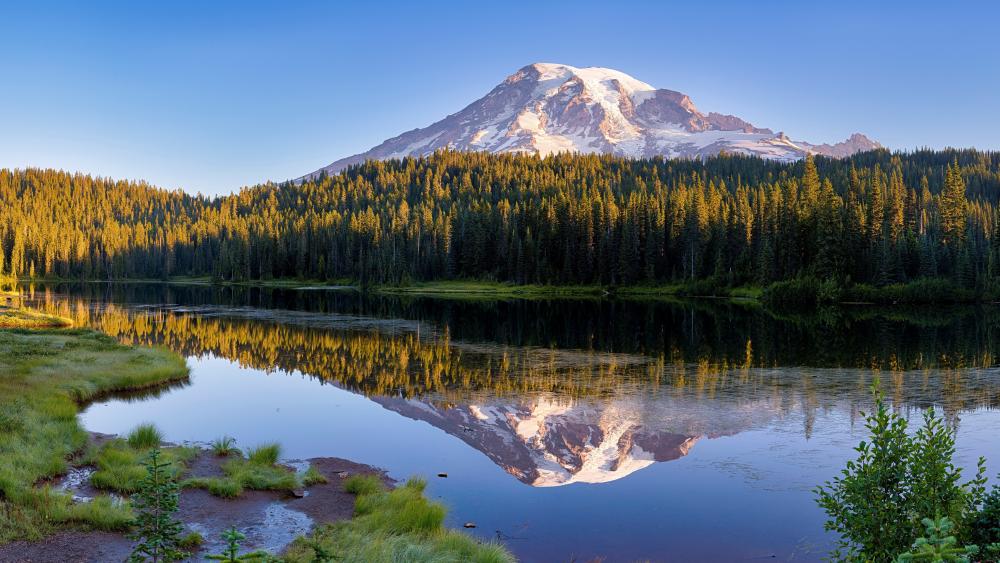 Majestic Mount Rainier Reflected in Alpine Lake wallpaper