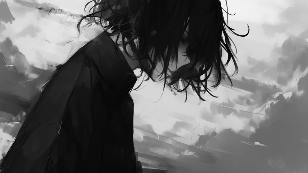 Silent Solitude in Grayscale wallpaper