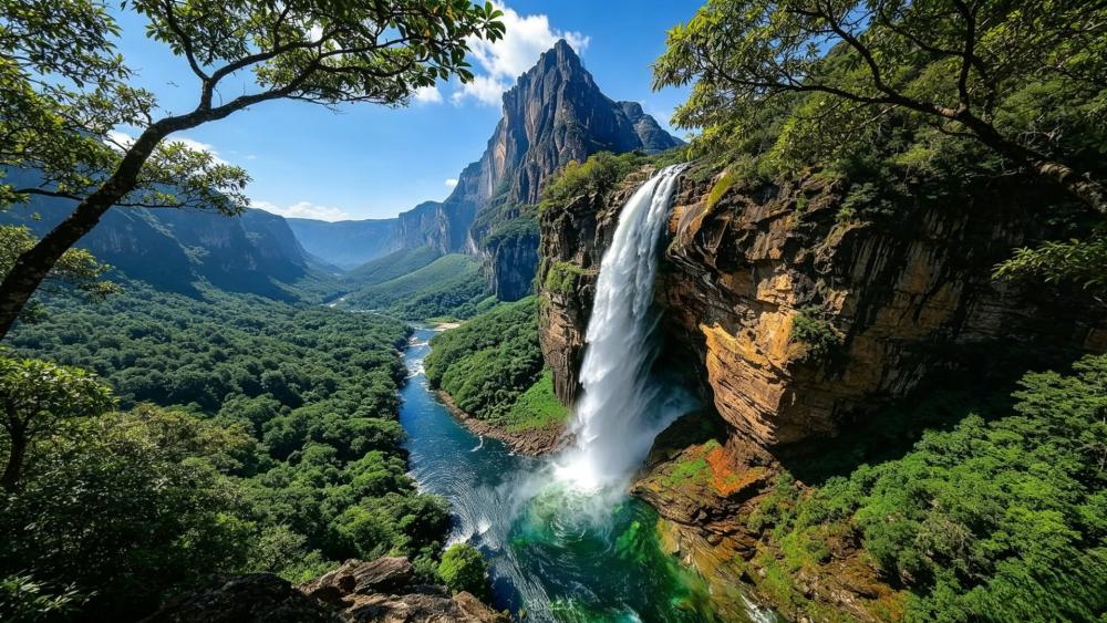 Angel Falls Over Emerald Canyon wallpaper