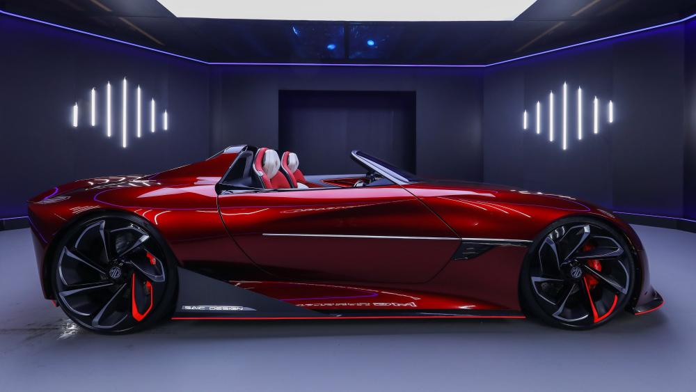 Futuristic Red MG Cyberster wallpaper