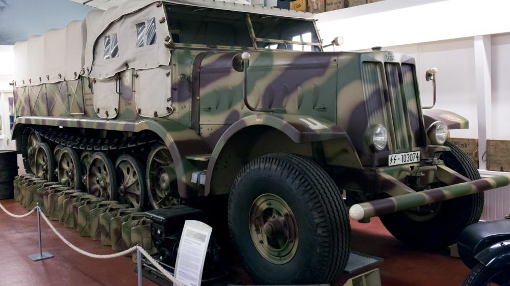WWII German Half Track Museum Display wallpaper