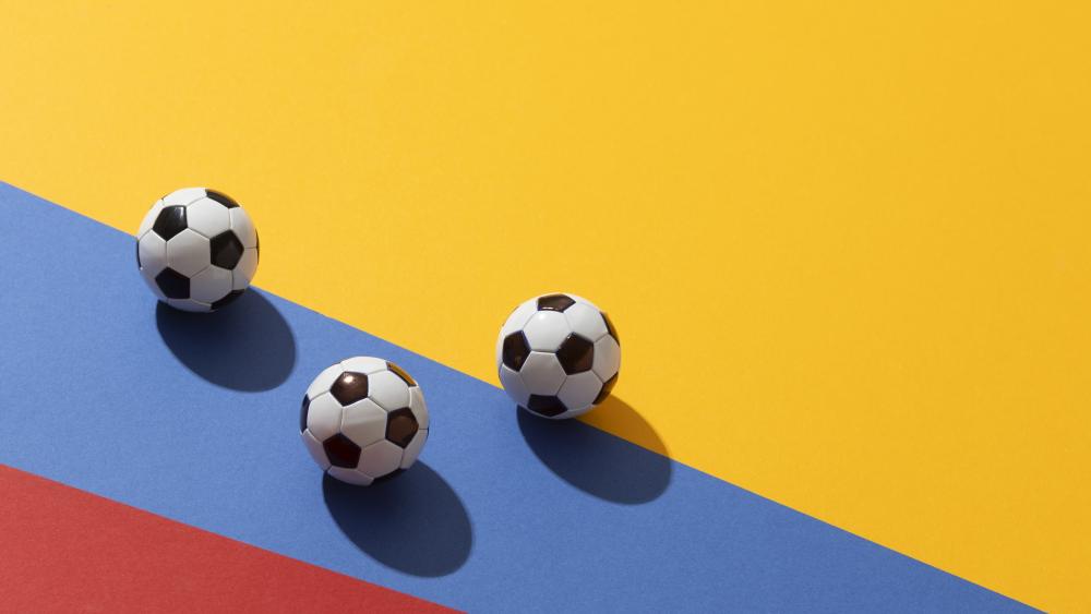 Geometric Soccer Trio wallpaper