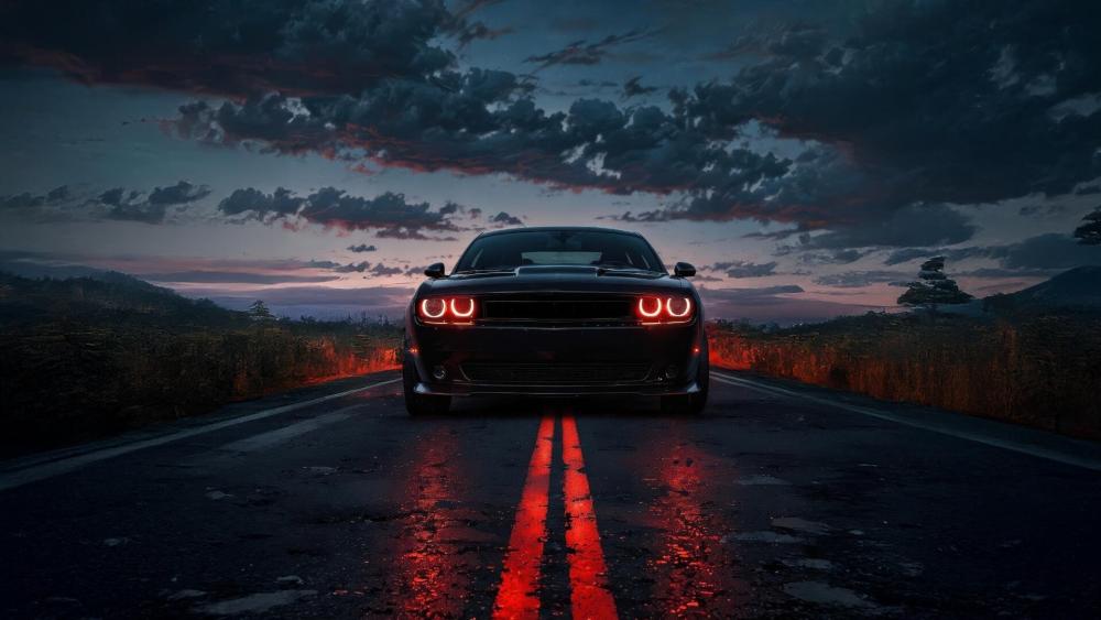 Midnight Muscle Car Glow wallpaper