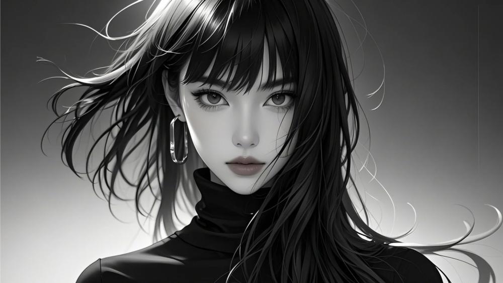 Silent Monochrome Beauty wallpaper