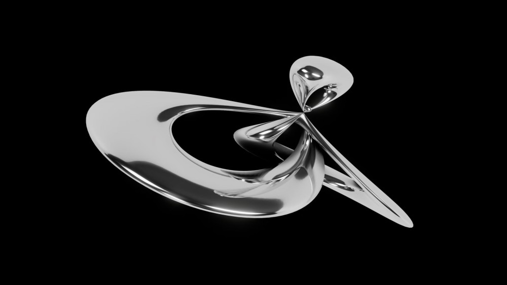 Chromed Flowing Sculpture wallpaper