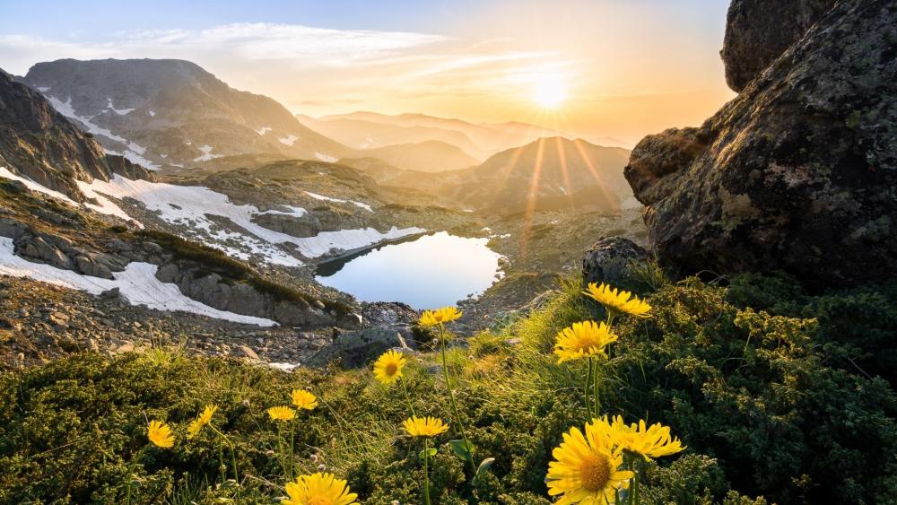 Sunrise Over Seven Rila Lakes wallpaper