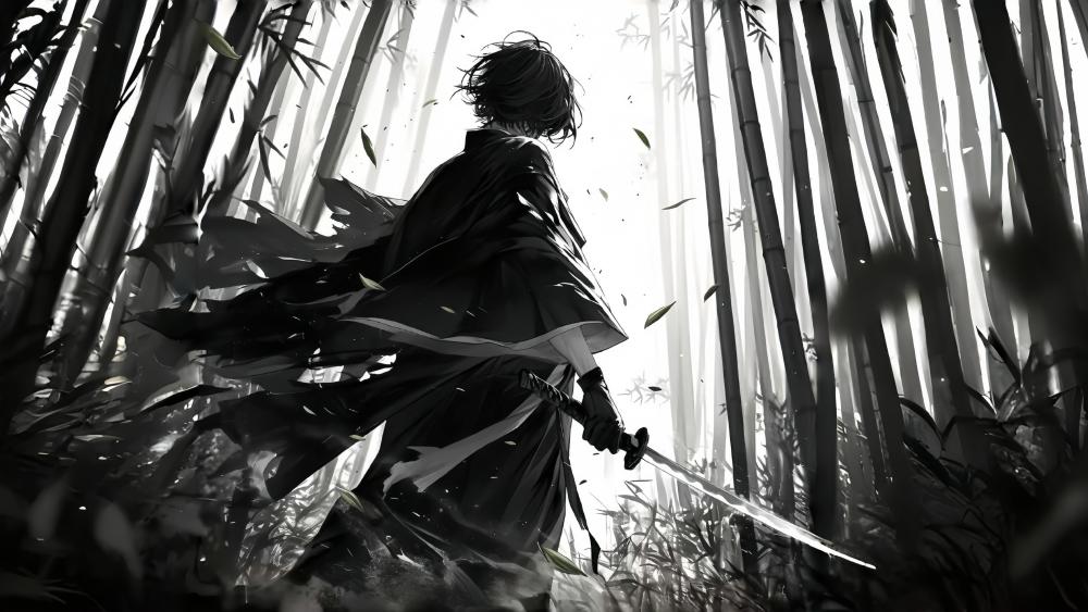 Silent Blade in the Bamboo Shadows wallpaper