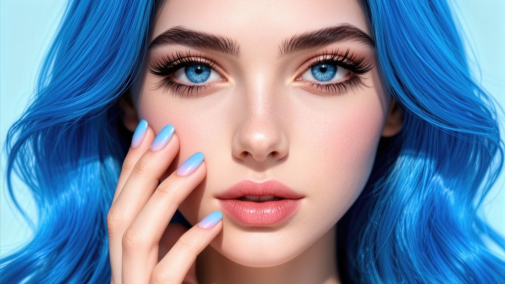 Blue Eyed Anime Dream Portrait wallpaper