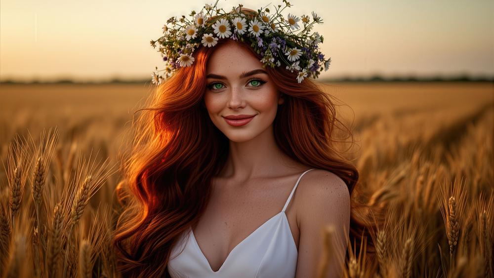 Golden Countryside Portrait wallpaper