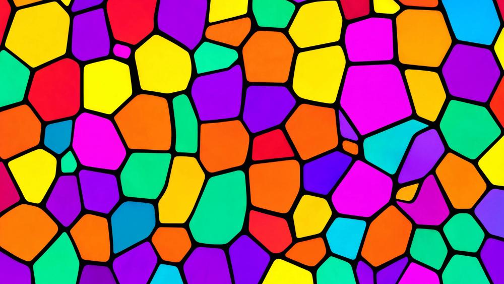 Vibrant Voronoi Glass Mosaic wallpaper