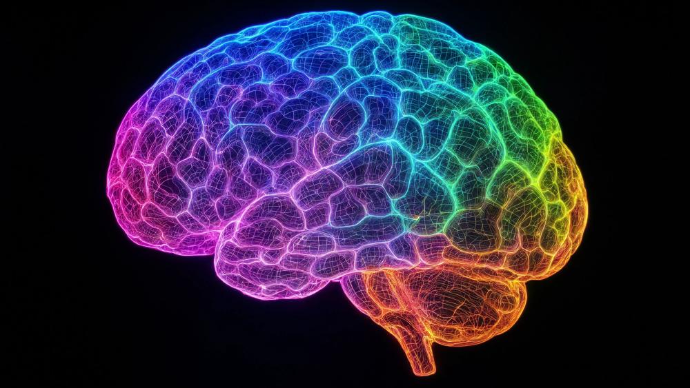 Neon Brain wallpaper