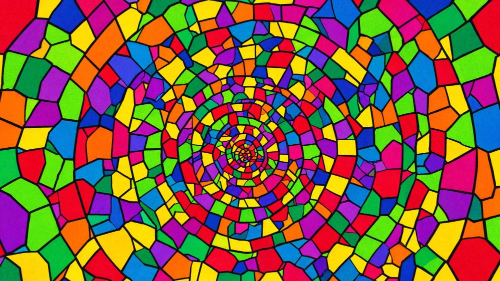 Stained Glass Spiral wallpaper