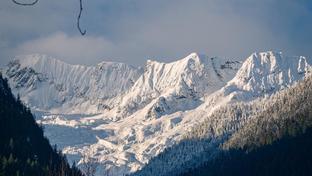 Snowy Summit Serenity wallpaper