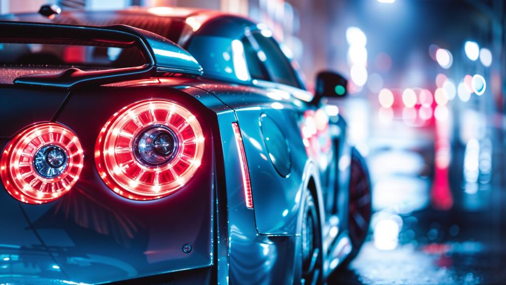 Nissan GT R Neon Night Ride wallpaper