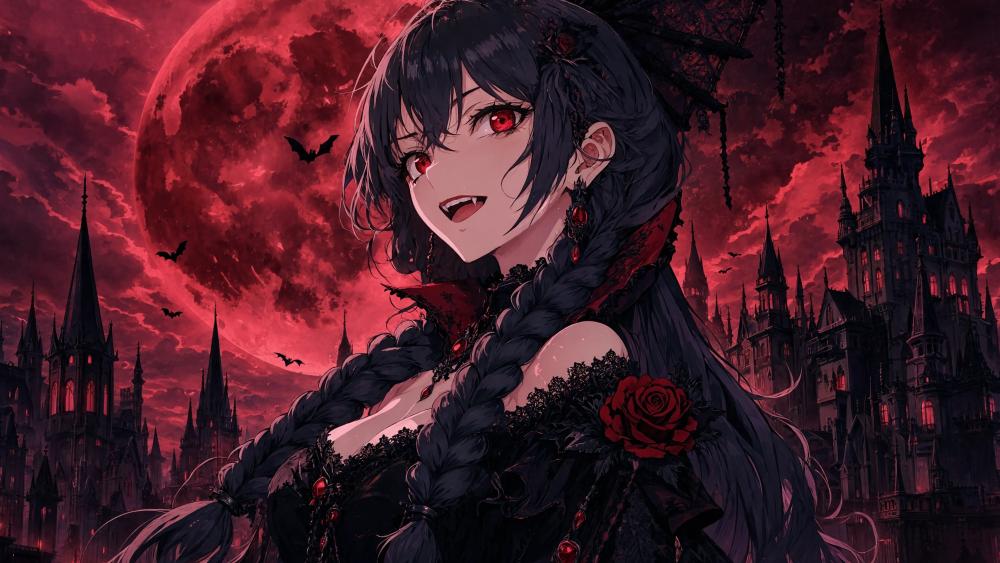 Blood Moon Vampiress wallpaper