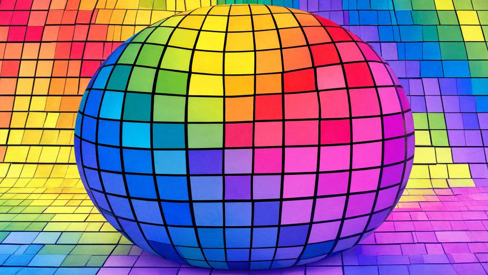 Rainbow Grid Continuum wallpaper