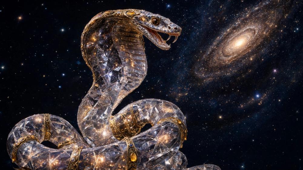 Celestial Crystal Cobra Guardian wallpaper