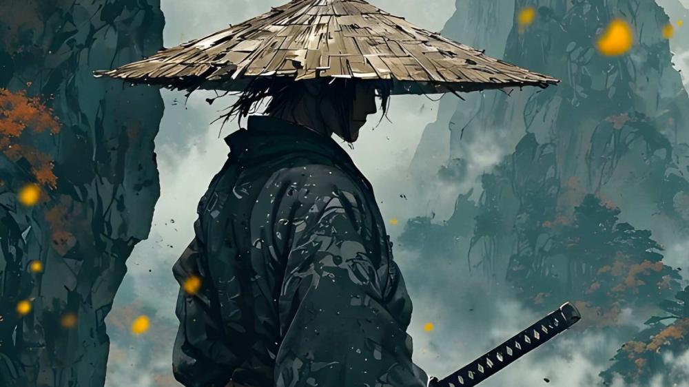 Silent Ronin in Misty Mountain Reign wallpaper