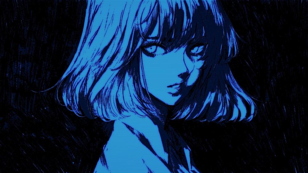 Midnight Glitch Girl wallpaper