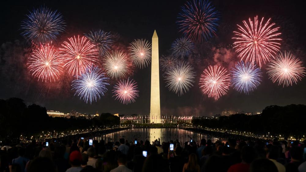 Washington Monument Fireworks Celebration wallpaper