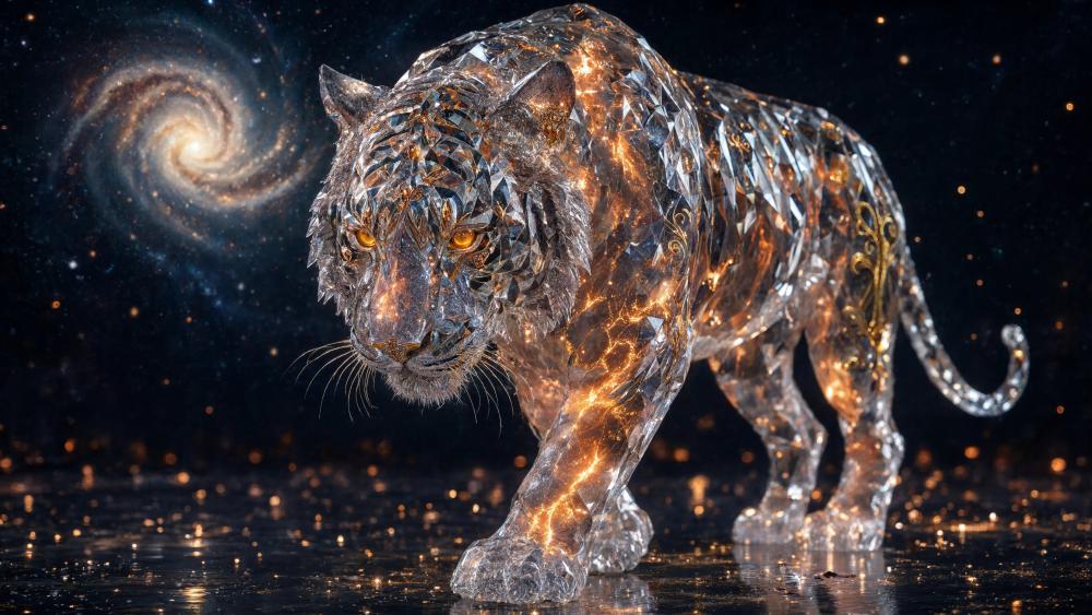 Cosmic Crystal Tiger wallpaper