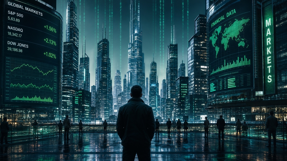 Neon Markets Above the Skyline wallpaper